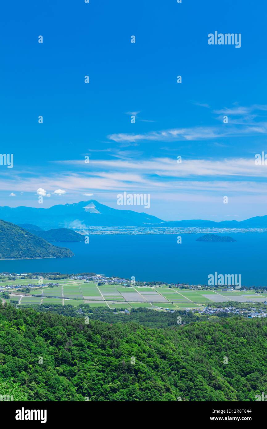 Lake Biwa And Chikubu Island Stock Photo Alamy