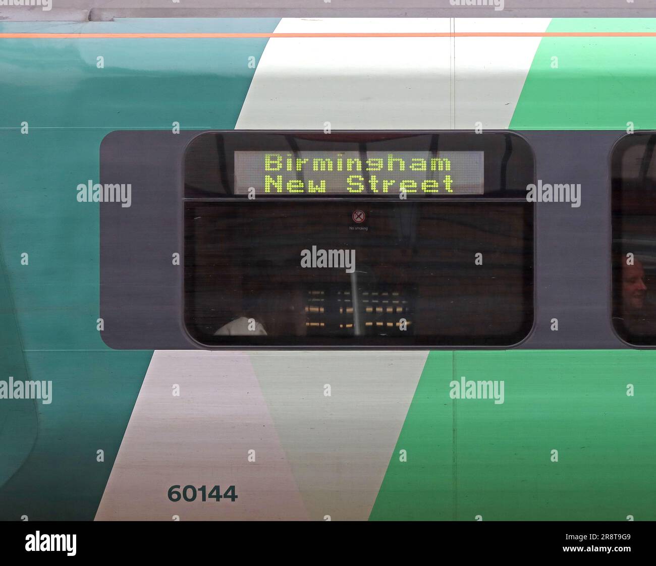 Destination Birmingham New Street , for 60144 , London Northwestern Railway, at Crewe, Nantwich Road, Crewe, Cheshire, England, UK, CW2 6HR Stock Photo