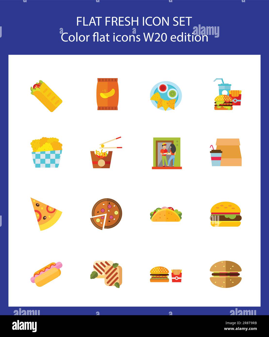 Fast food catering and delivery icon set Stock Vector Image & Art - Alamy