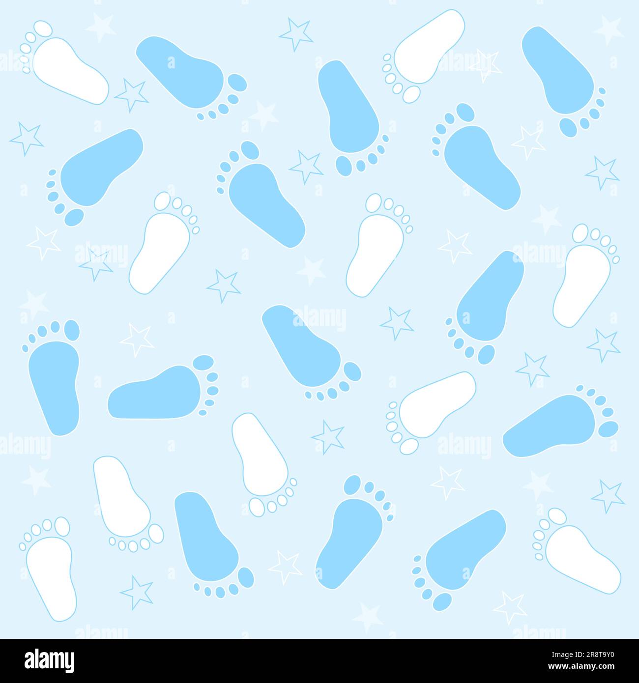 Baby feet, footprints of a baby boy, footprints seamless pattern. Vector Stock Vector Image