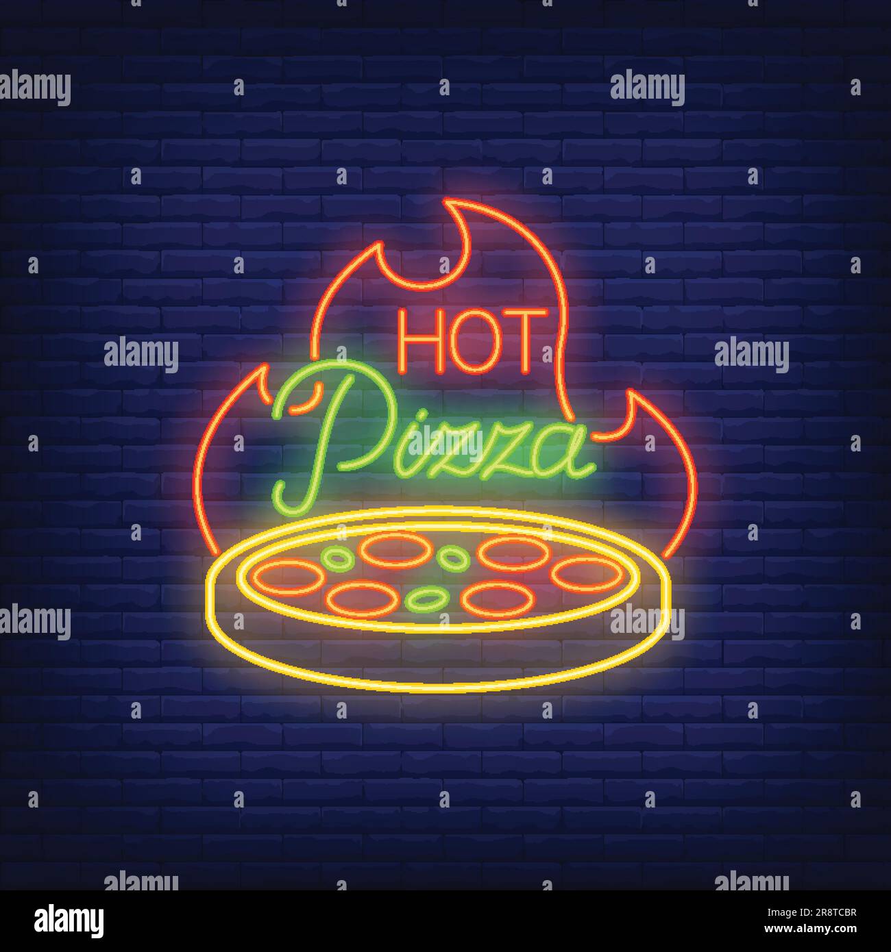 Hot pizza neon sign Stock Vector Image & Art Alamy