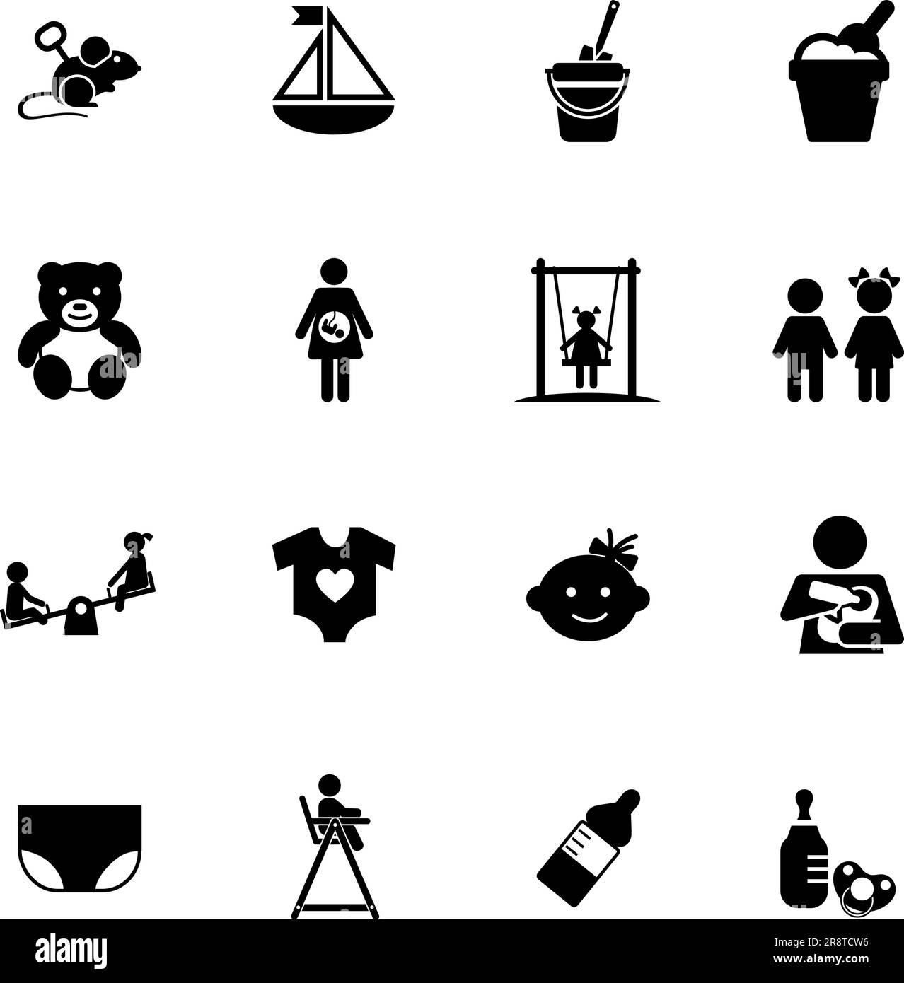 Childhood icon set Stock Vector Image & Art - Alamy