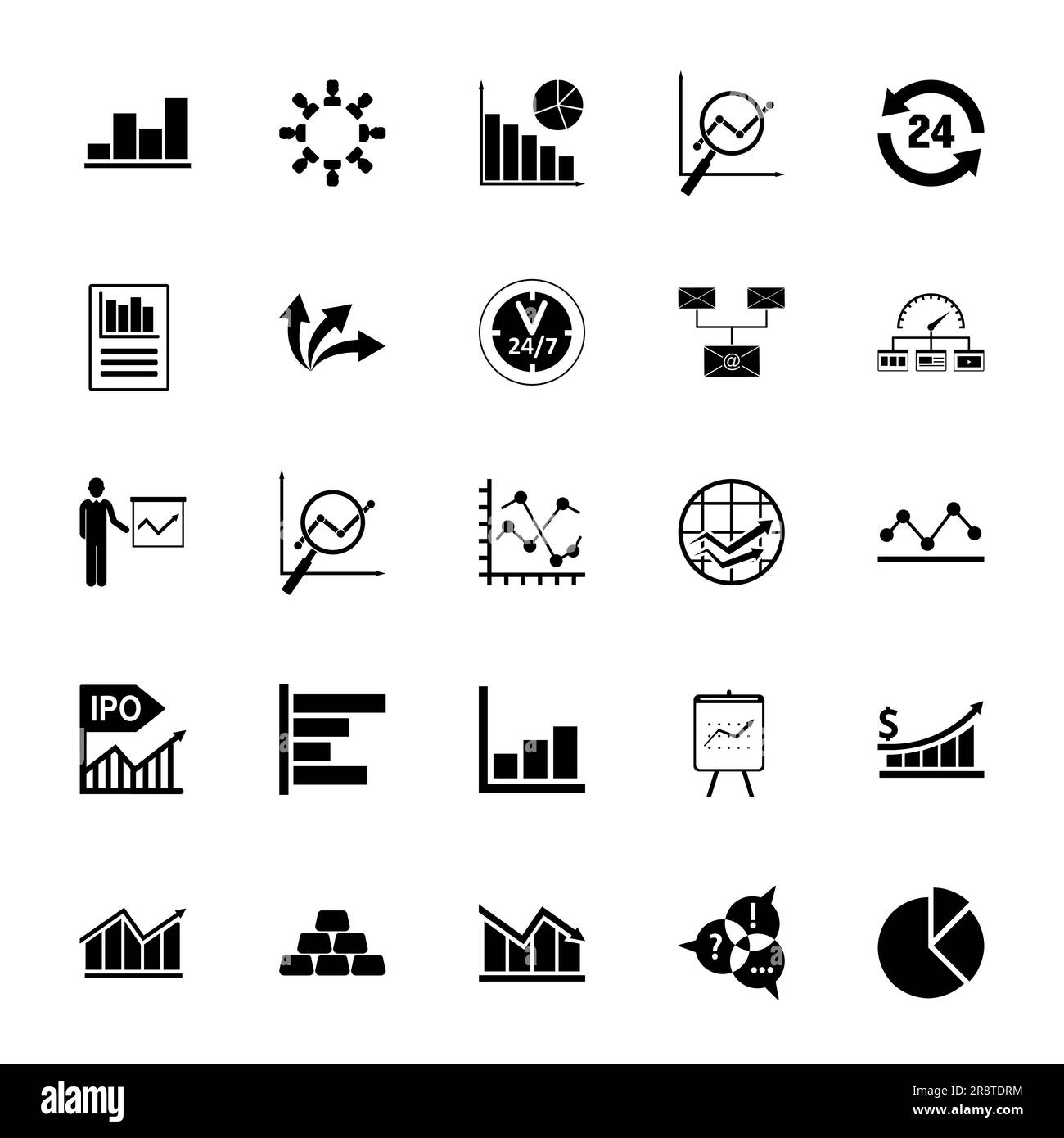 Graphics icon set. Chart, graph and diagram collection Stock Vector