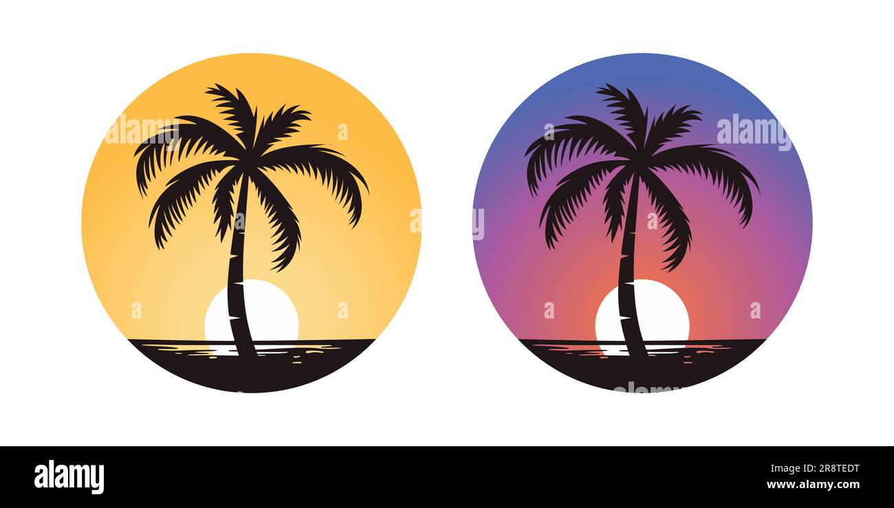 Vector Palm Trees, Palm Tree Icon Set Isolated. Palm Silhouettes on ...