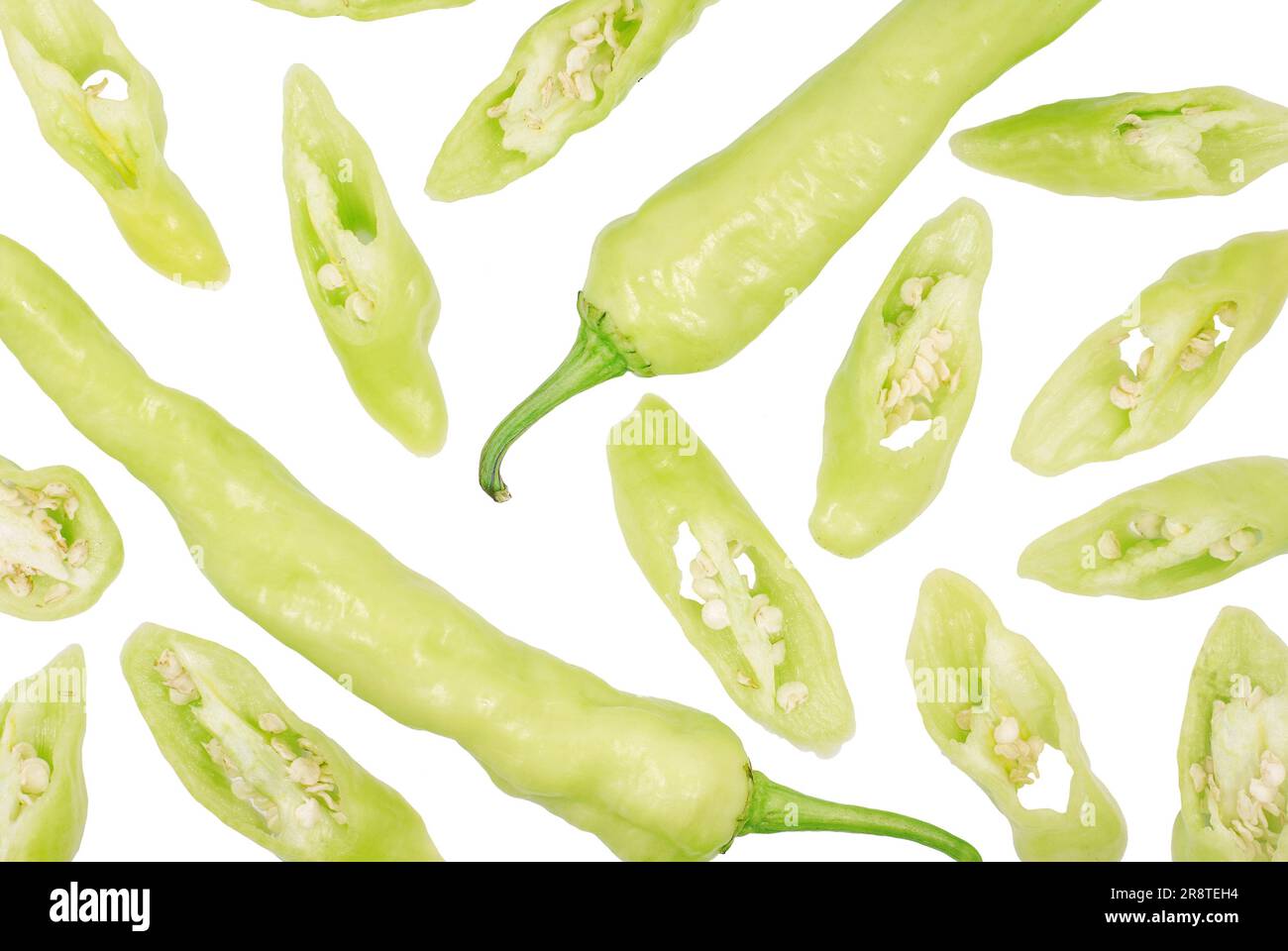 green chili pepper isolated on a white background Stock Photo - Alamy