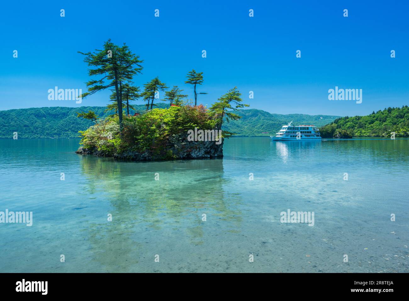 Lake Towada, Ebisu Daikokujima in early summer Stock Photo - Alamy