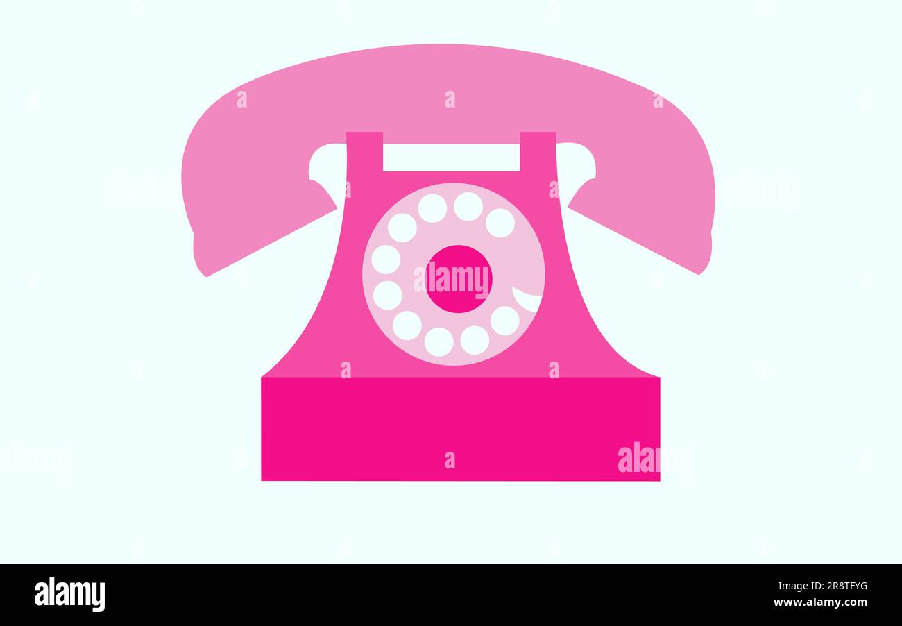 Old, retro, antique, ancient, vintage, hipster, pink disk phone with