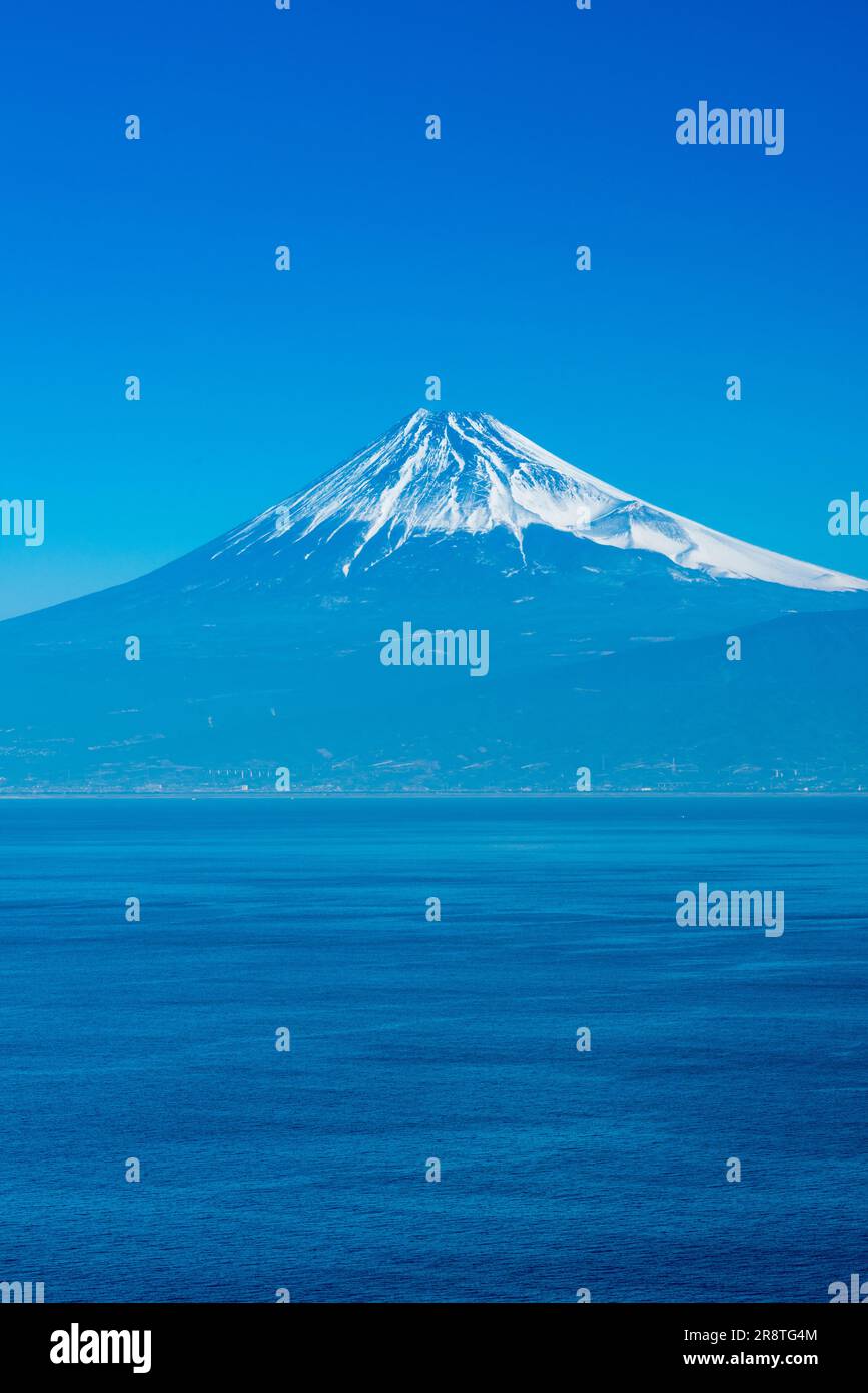 the morning view of Mt Fuji from Suruga Bay Stock Photo