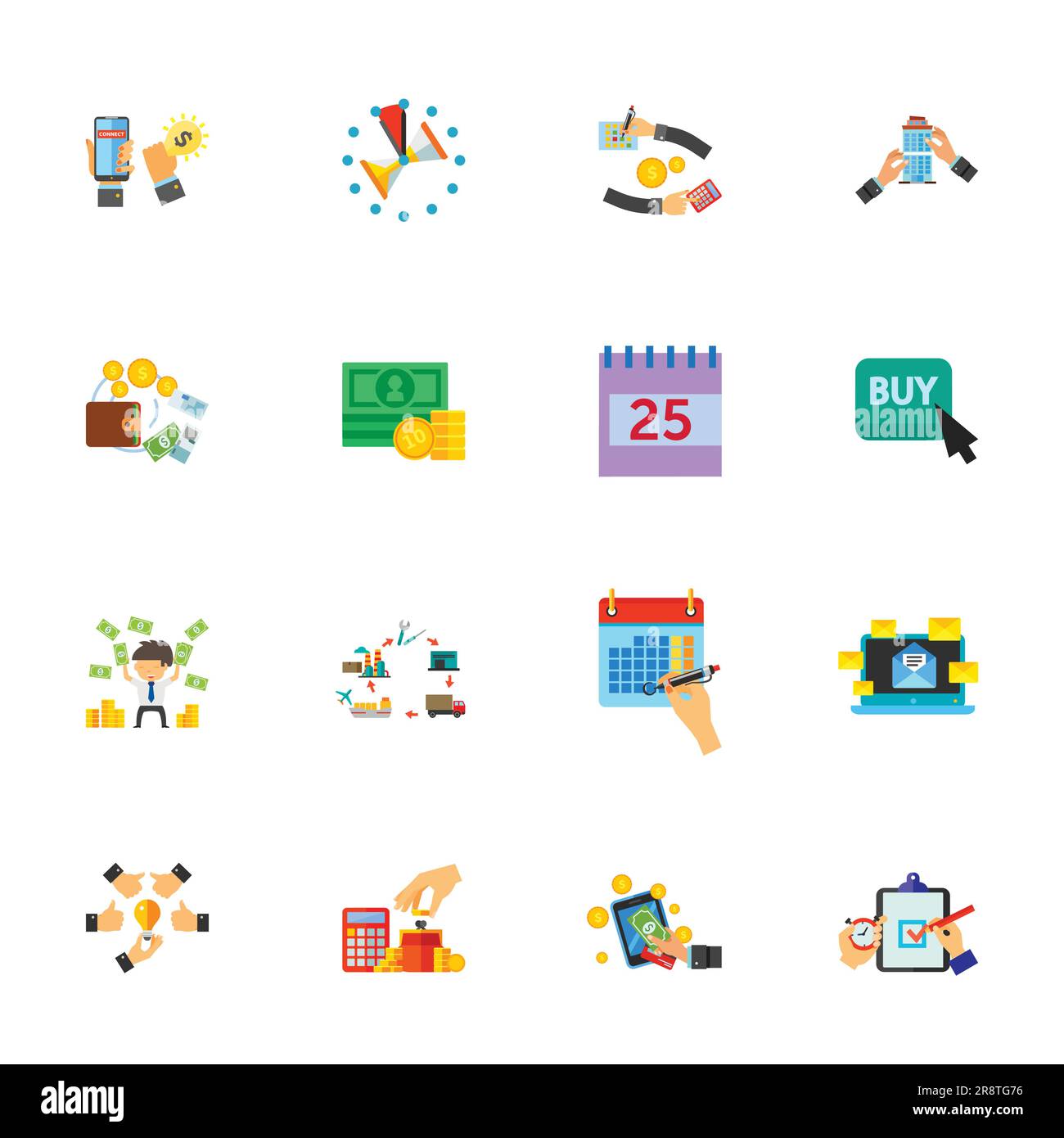 Working day icon set Stock Vector Image & Art - Alamy