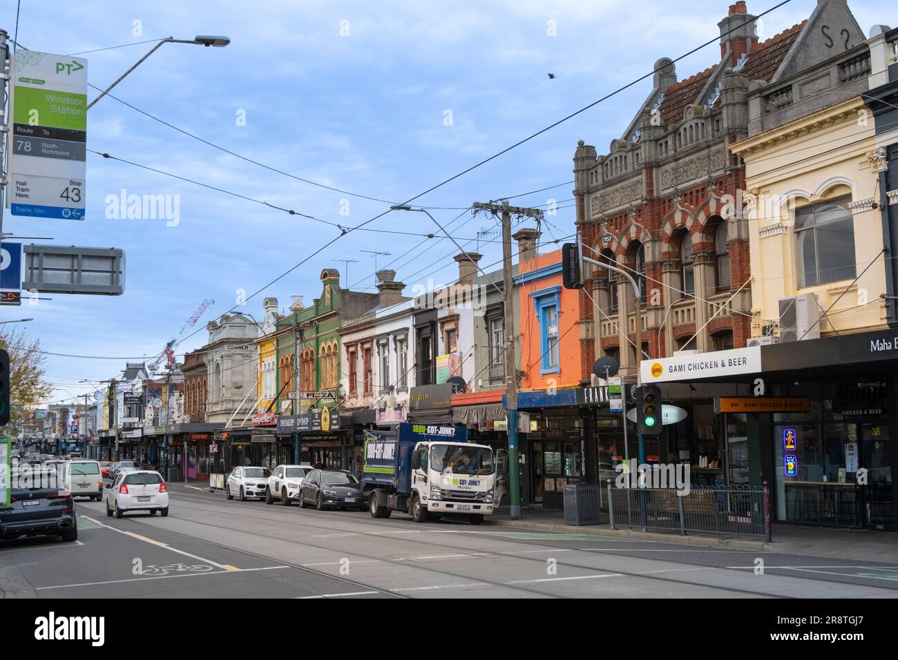 Chapel street with Victorian era architecture. Melbourne’s iconic shopping , dinning and