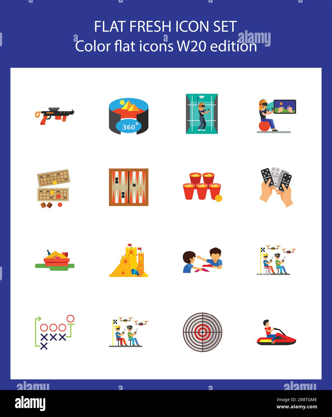 Computer, gambling and board games icon set Stock Vector