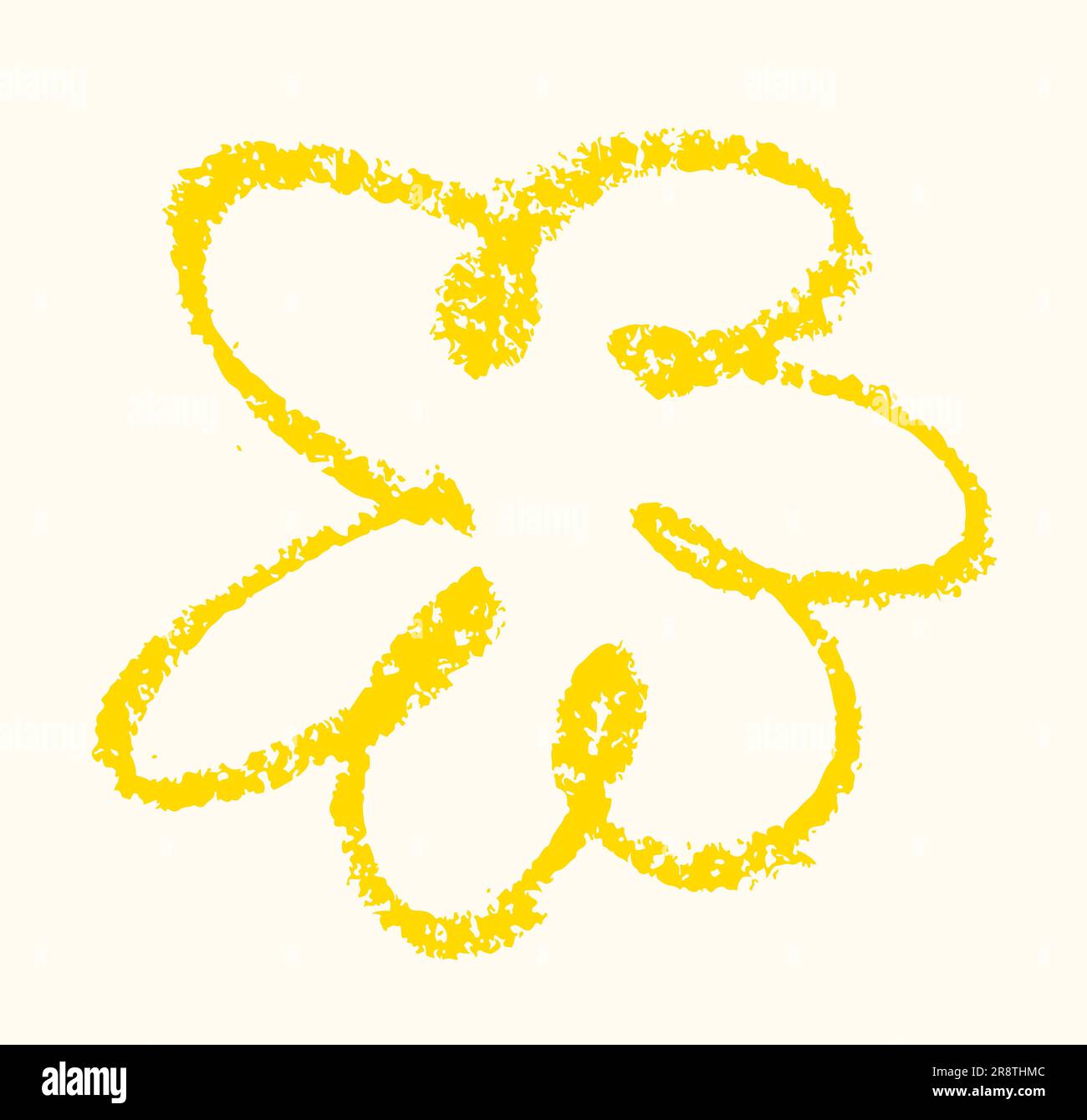 Flower chalk style wax crayons Hand drawn Children drawing Stock Vector ...