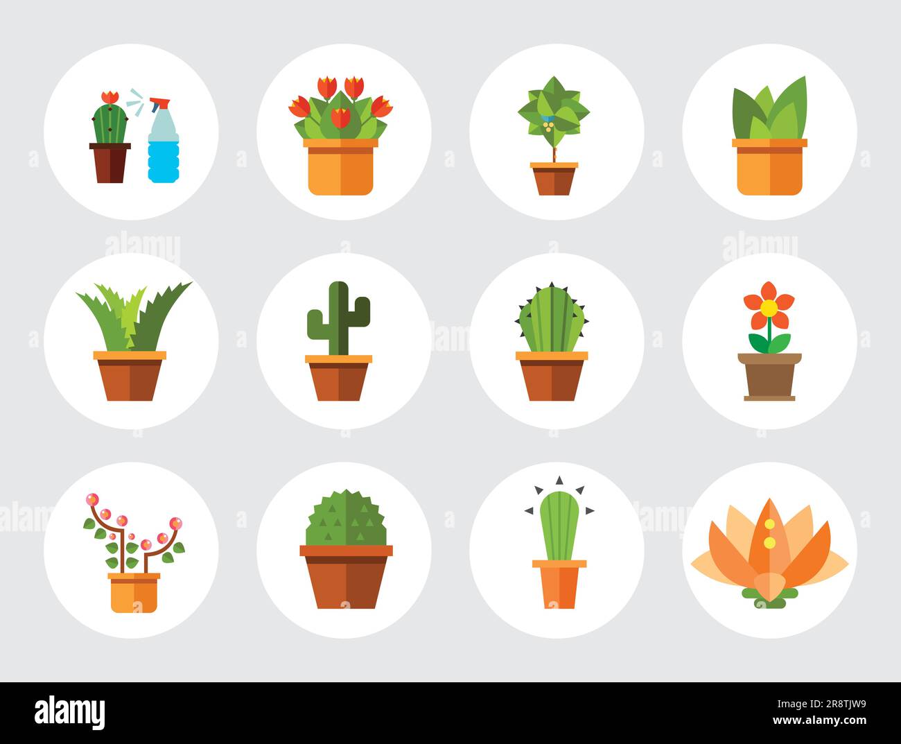 Watering flowers color icon hi-res stock photography and images - Alamy