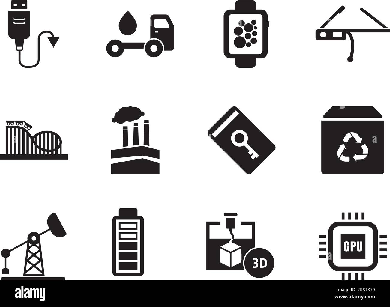 Innovations Icons Set Stock Vector