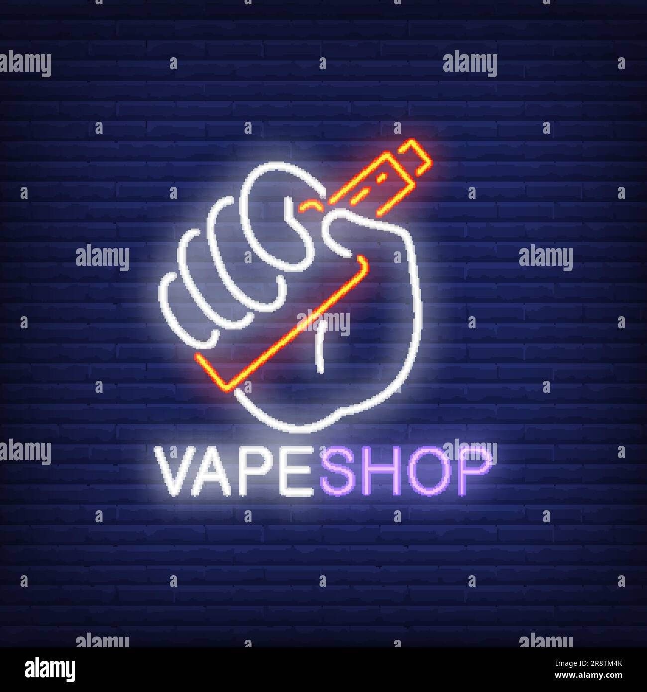 Vape shop neon sign Stock Vector