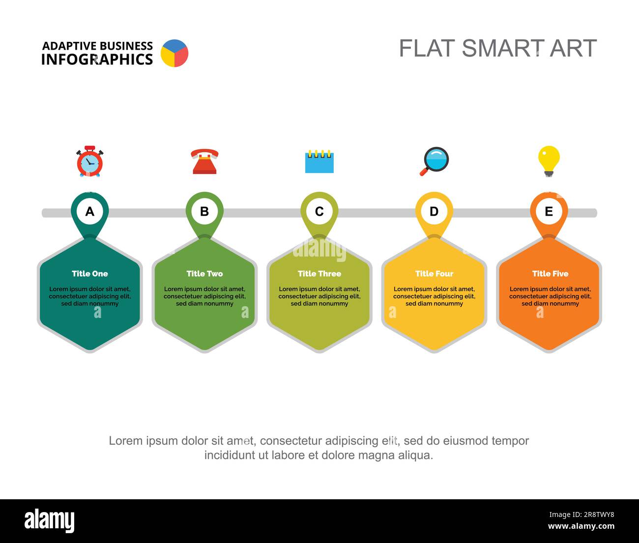 Five Points Workflow Slide Template Stock Vector Image & Art - Alamy