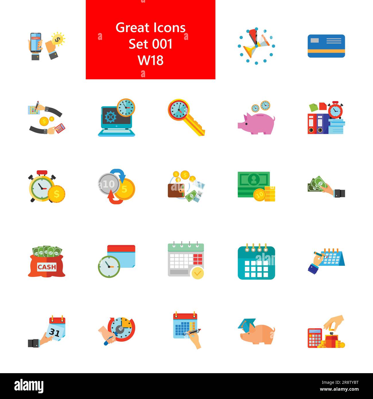 Banking, finance and money icon set Stock Vector Image & Art - Alamy