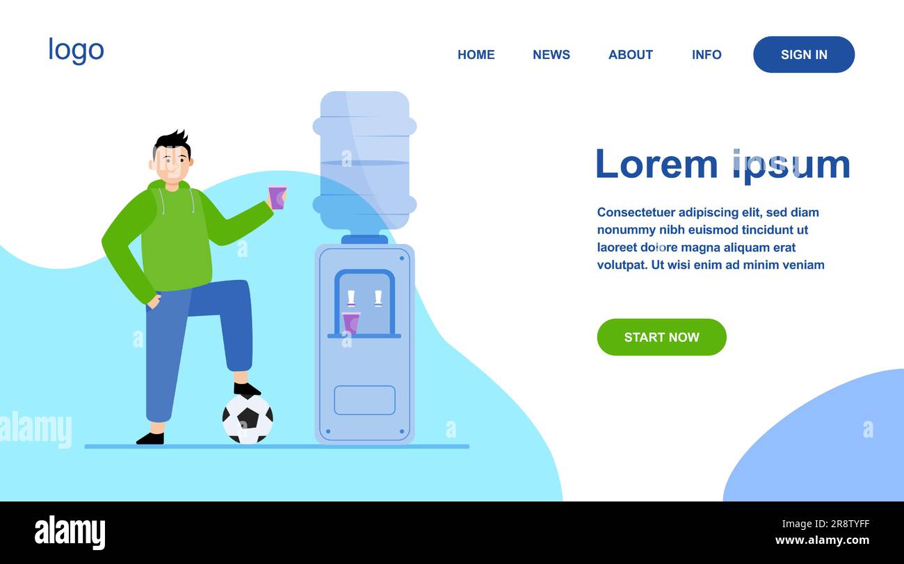 Football player drinking water at cooler Stock Vector Image & Art Alamy