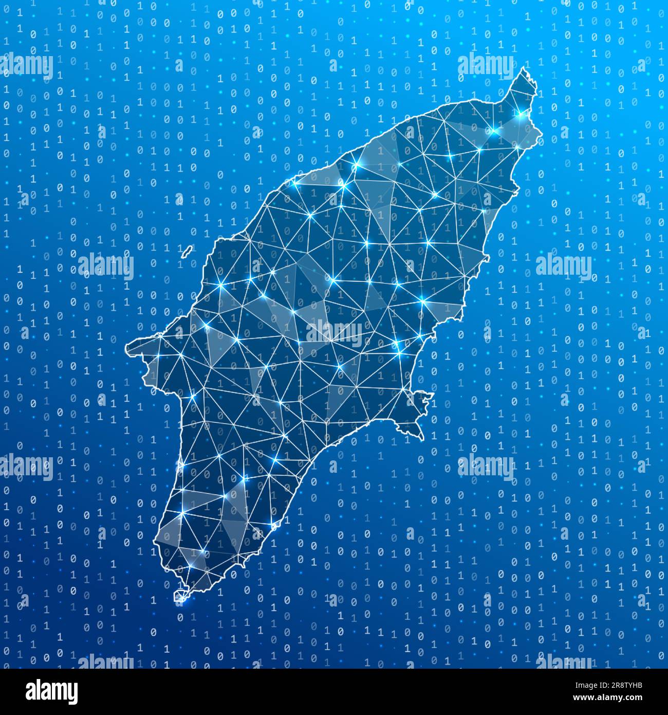 Network map of Rhodes. Island digital connections map. Technology ...