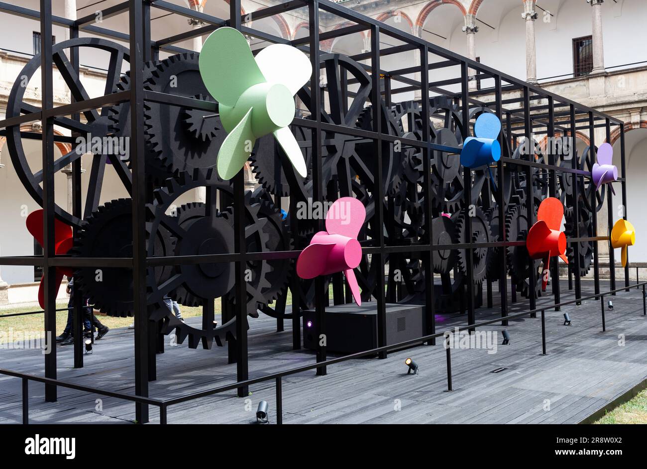 Milan, Italy - April 21, 2023: Sanlorenzo's La Macchina Impossibile will be a part of the Interni Design Re-Evolution exhibition-event at the Universi Stock Photo