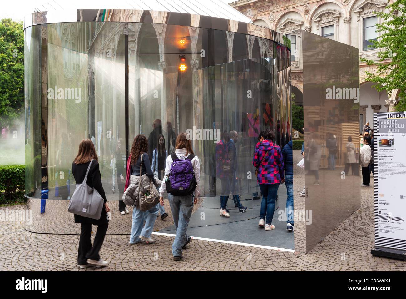 Milan, Italy - April 21, 2023: Installation titled The Synesthetic Swirl designed by Odile Decq. Fuorisalone, Milan Design Week 2023 Stock Photo