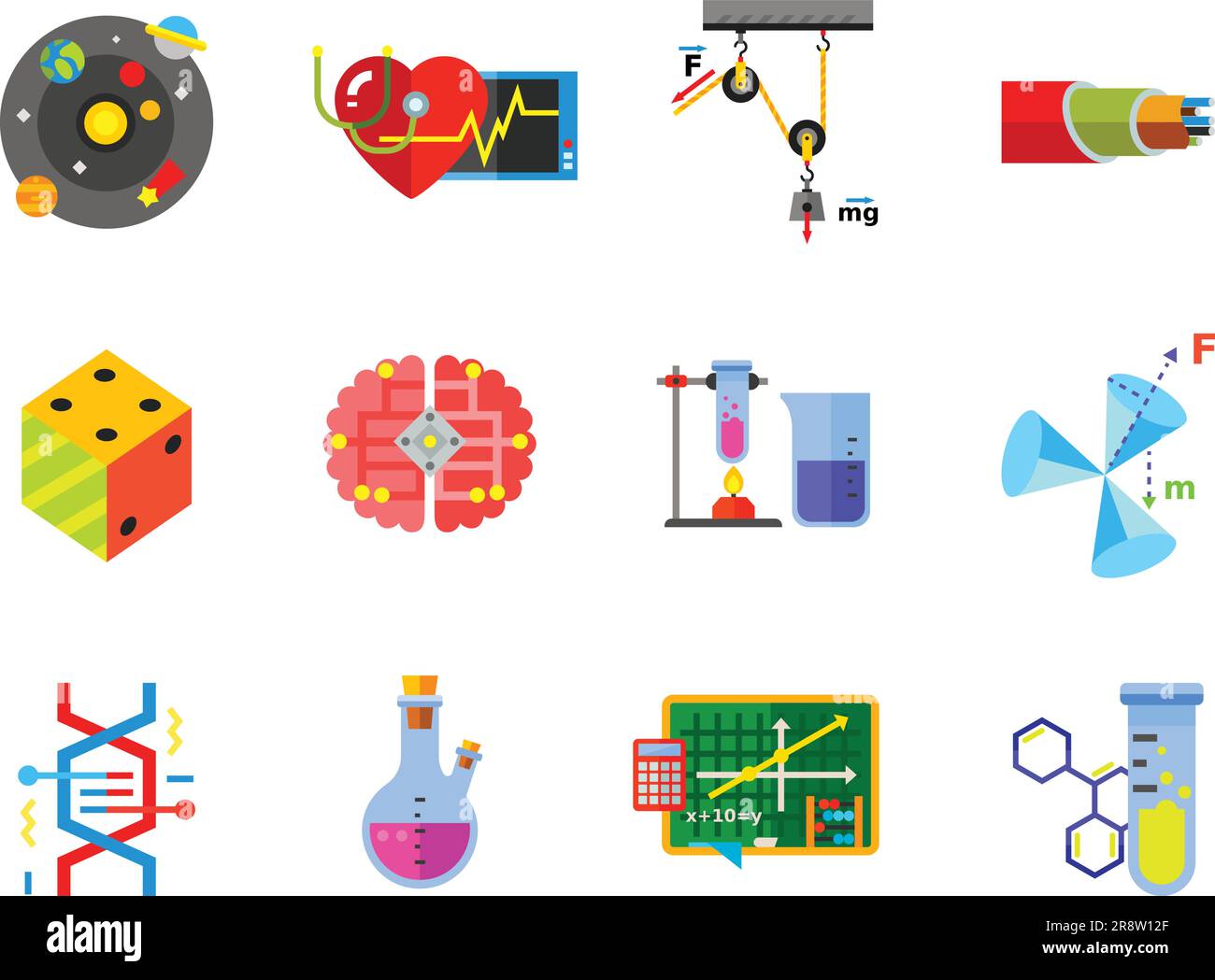 Physics Icon Set Stock Vector Image & Art - Alamy