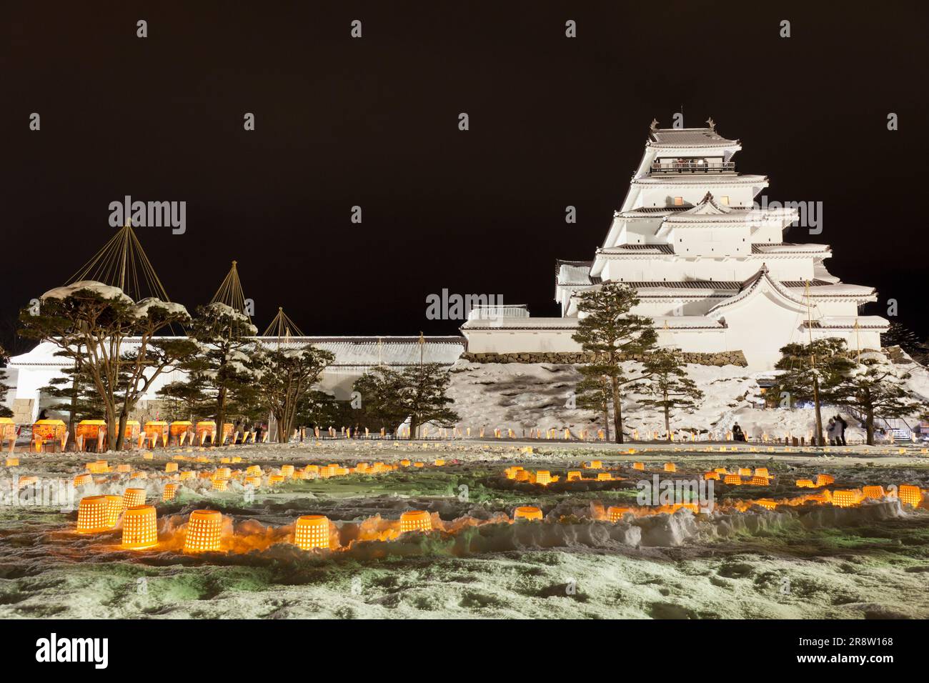 Aizu picture candle festival Stock Photo