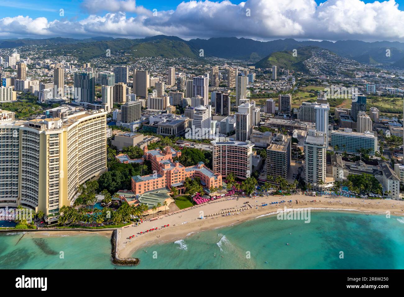 Royal Hawaiian Hotel, Waikiki, Honolulu, Oahu, Hawaii Stock Photo