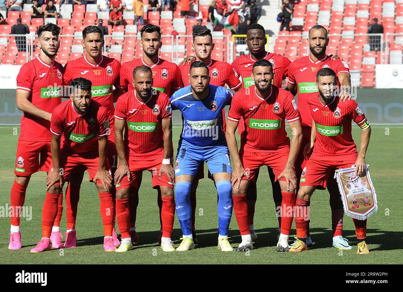 Oran. 23rd June, 2023. ASO Chlef's starters pose for a group photo