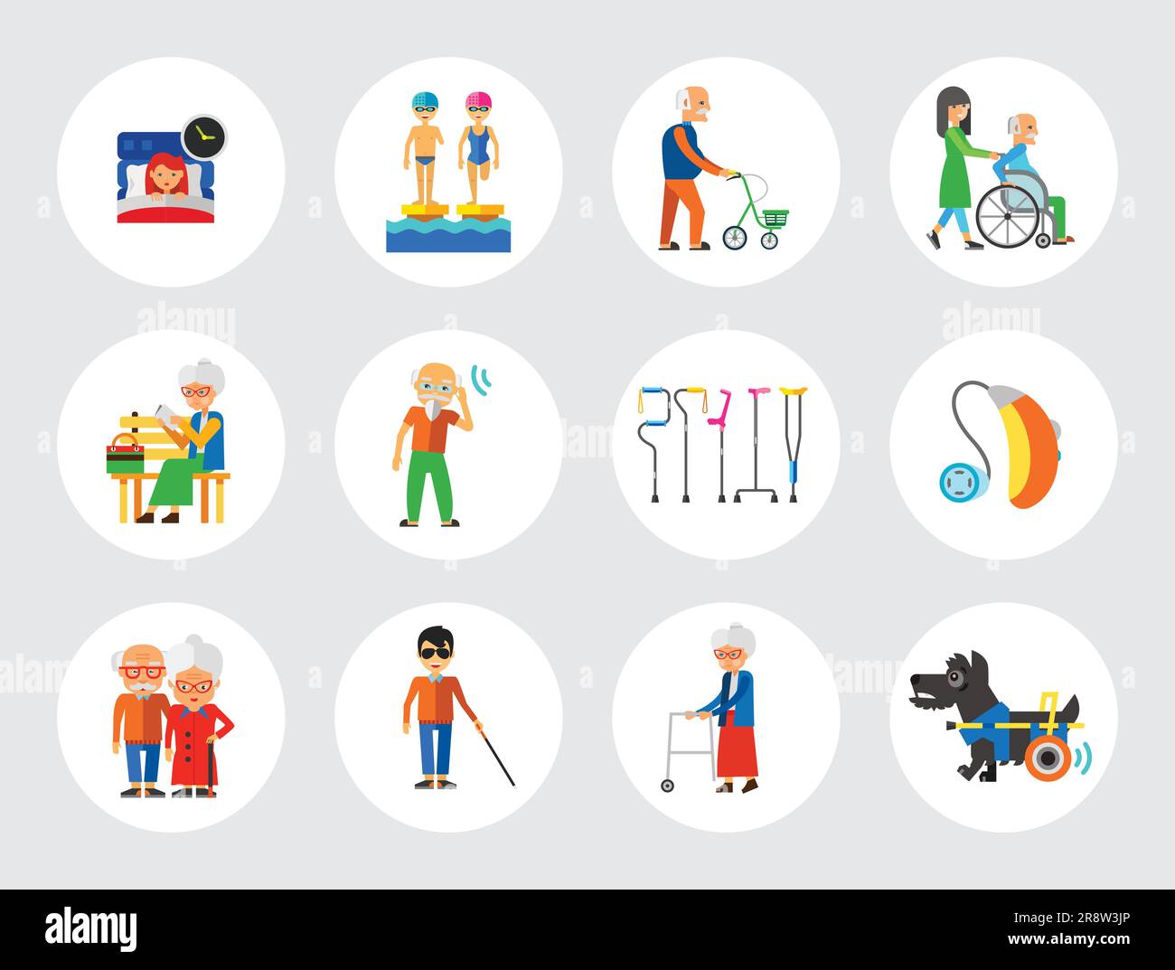 Disabled Icon Set Stock Vector