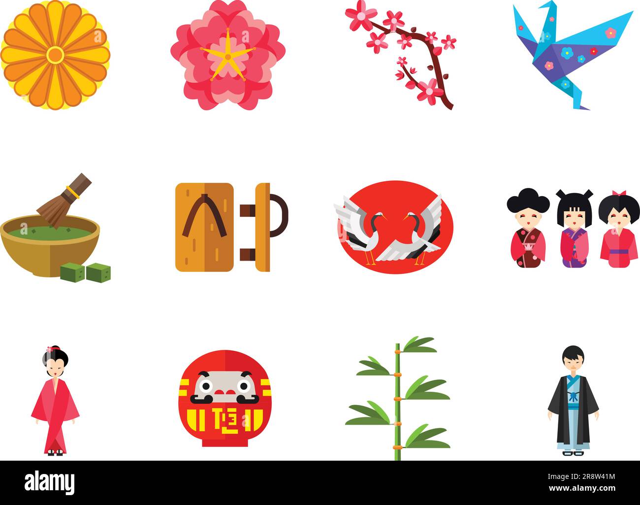 Japan Style Icon Set Stock Vector Image & Art - Alamy