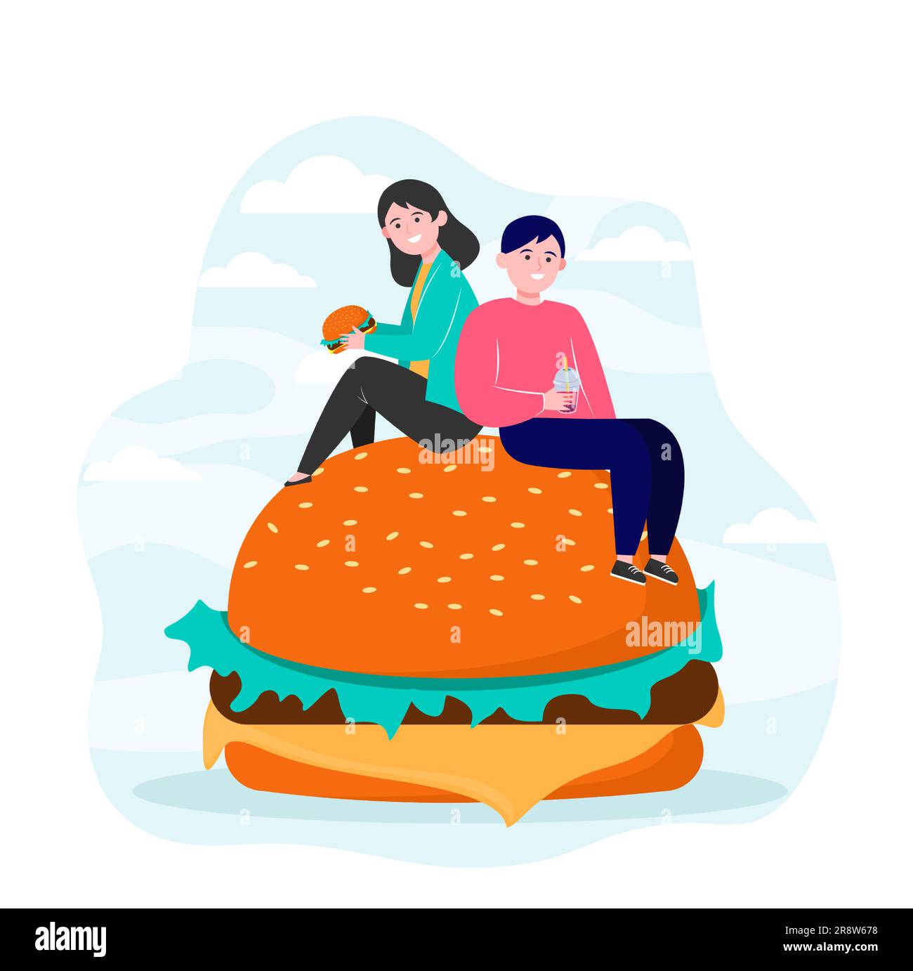Man eating huge burger hi-res stock photography and images - Alamy