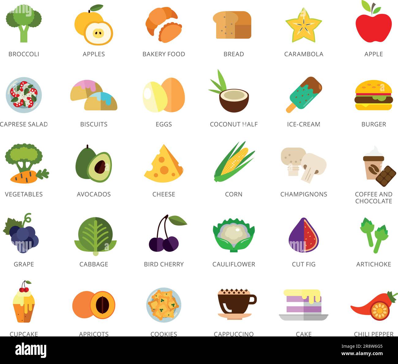 Food icons set Stock Vector Image & Art - Alamy
