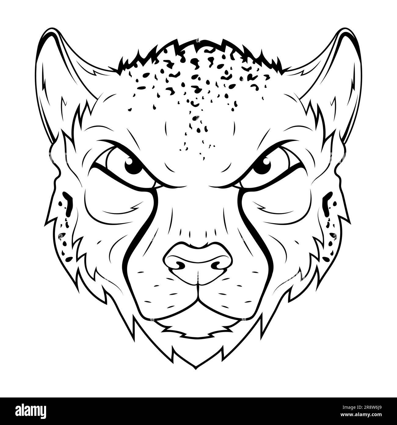 Cheetah. Vector illustration of a sketch african wild animal. Acinonyx jubatus Stock Vector