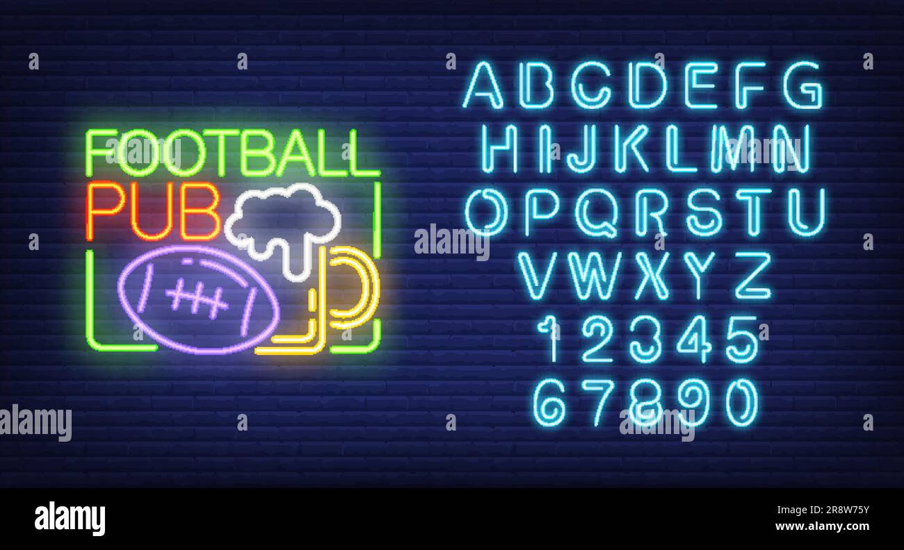 Pub Football Sign American football beer Stock Vector Images - Alamy