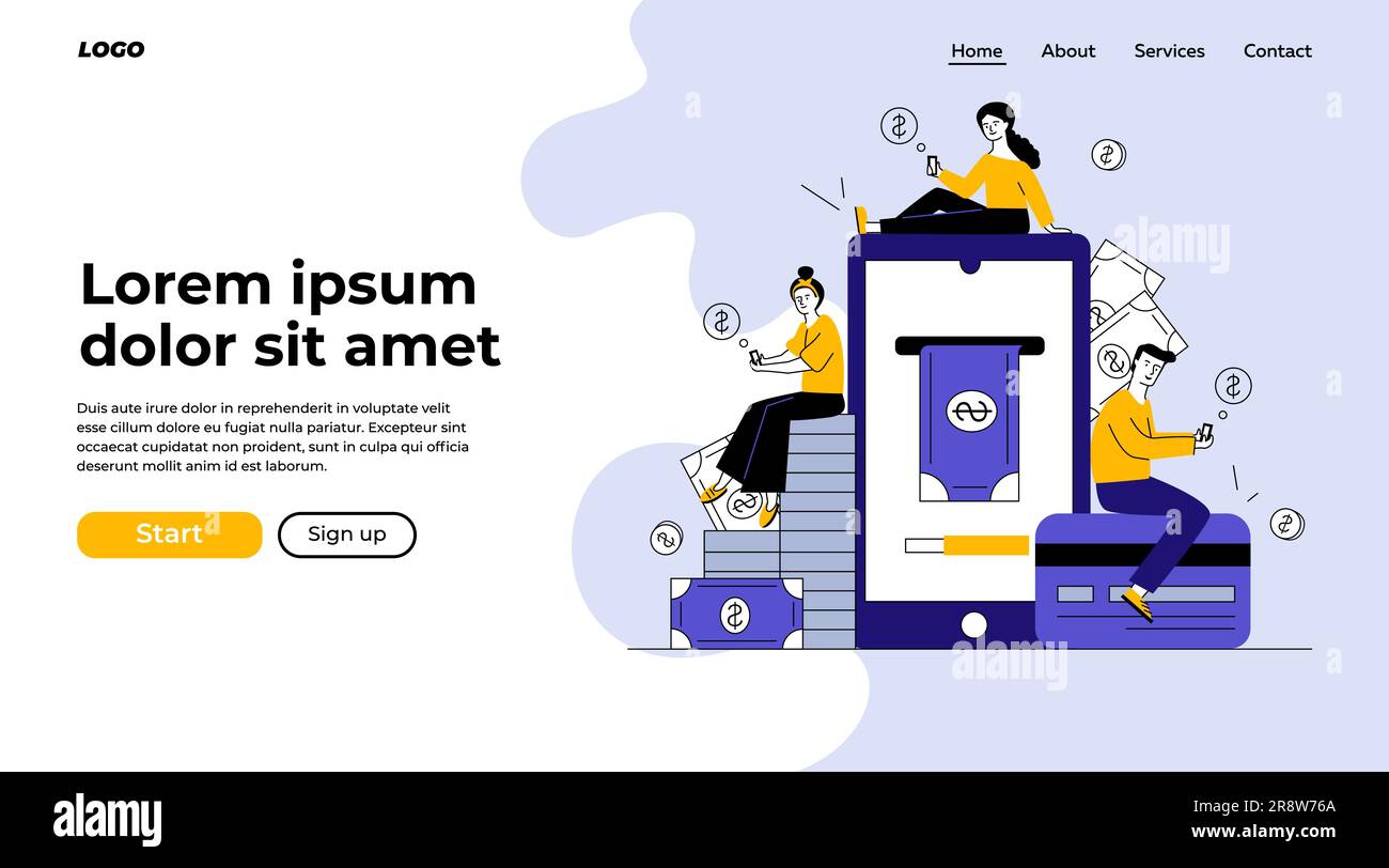 Smartphone users paying online Stock Vector