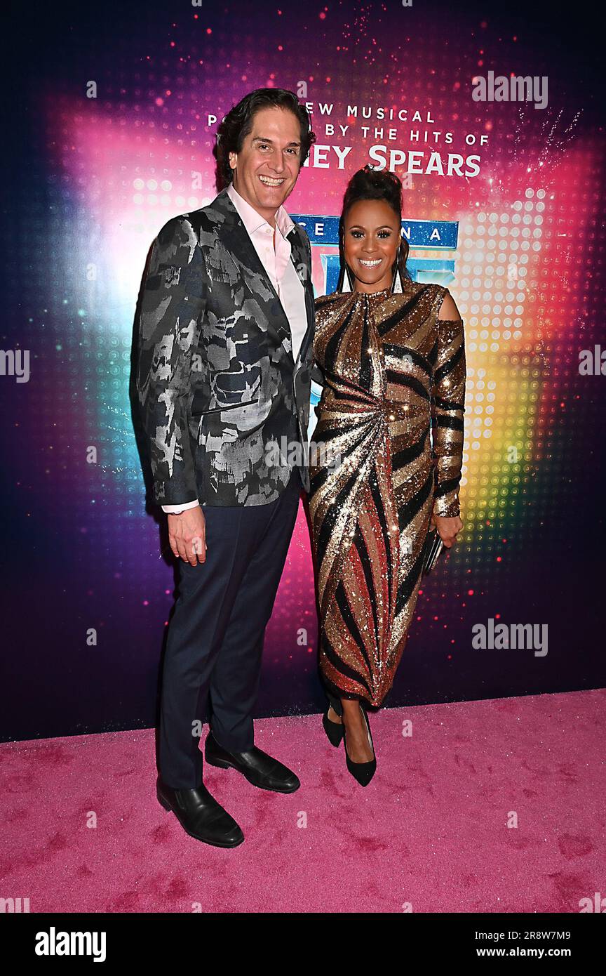 Nick Scandaluos and Deborah Cox attend the Broadway opening night of 'Once Upon A One More Time' at The Marquis Theatre in New York, New York, USA on June 22, 2023. Robin Platzer/ Twin Images/ Credit: Sipa USA/Alamy Live News Stock Photo