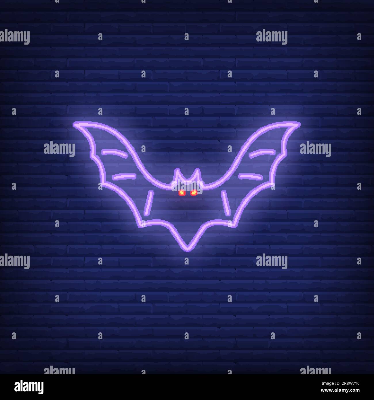 Bat neon sign Stock Vector