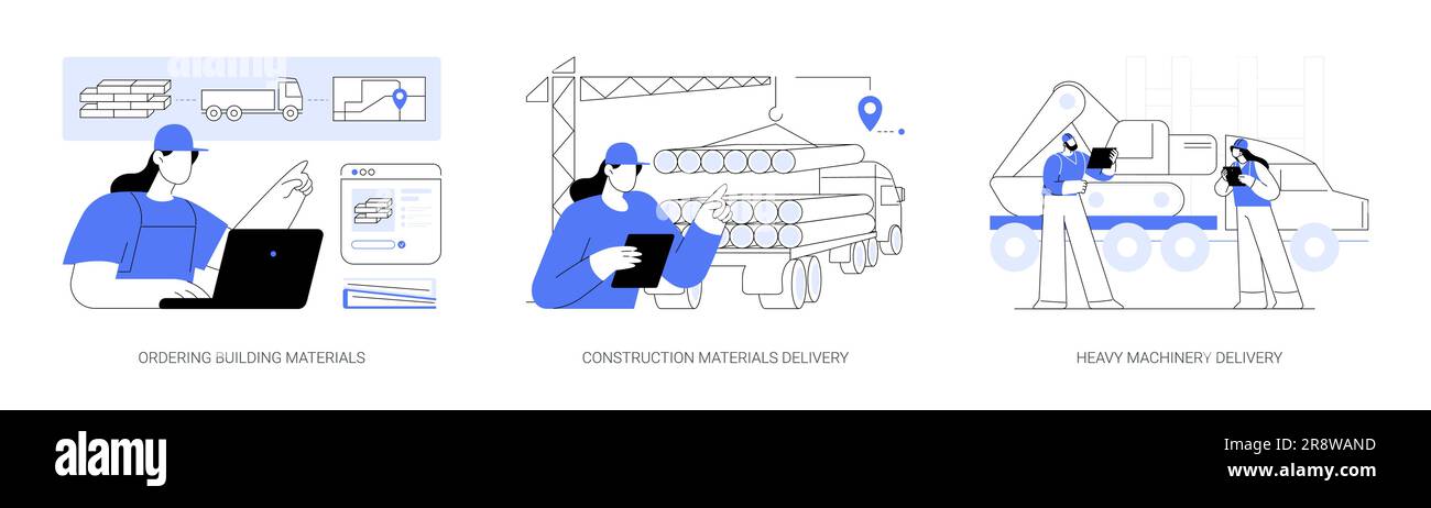 Construction supply management abstract concept vector illustrations ...