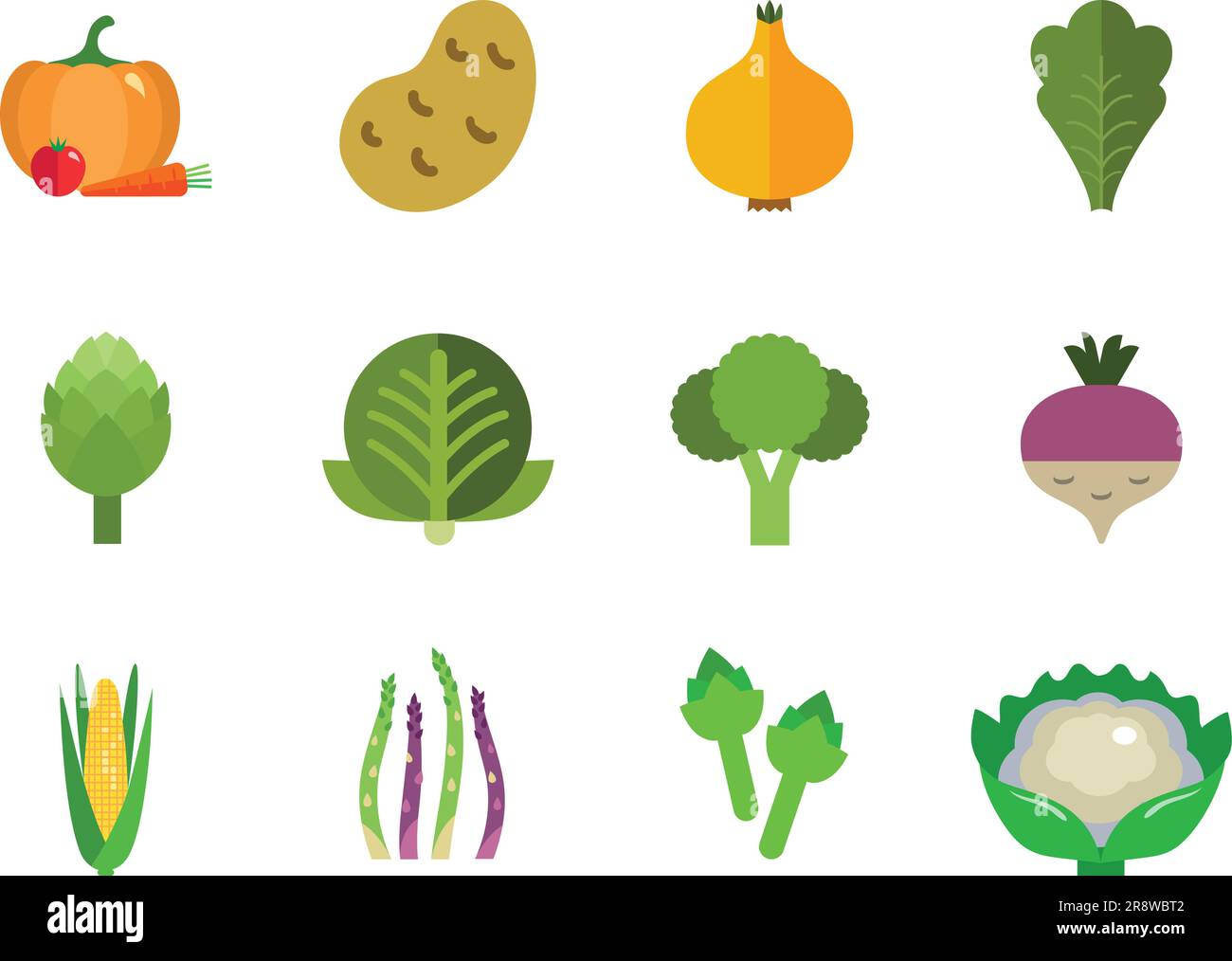 Green Food Icons Set Stock Vector Image & Art - Alamy