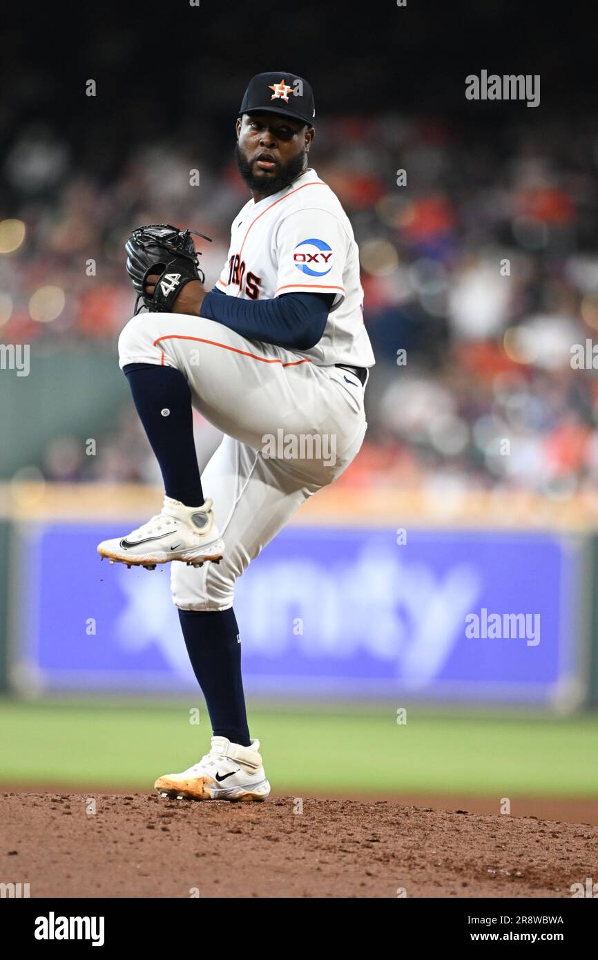 Houston Astros starting pitcher Cristian Javier (53) in the top of