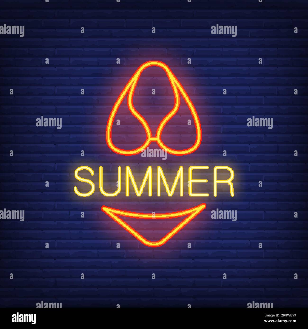 Summer neon text and swimsuit Stock Vector Image & Art - Alamy