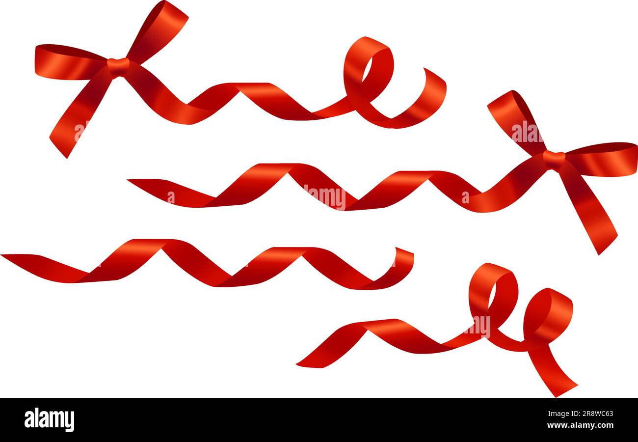 Realistic ribbons with bows vector bow decoration hi-res stock ...