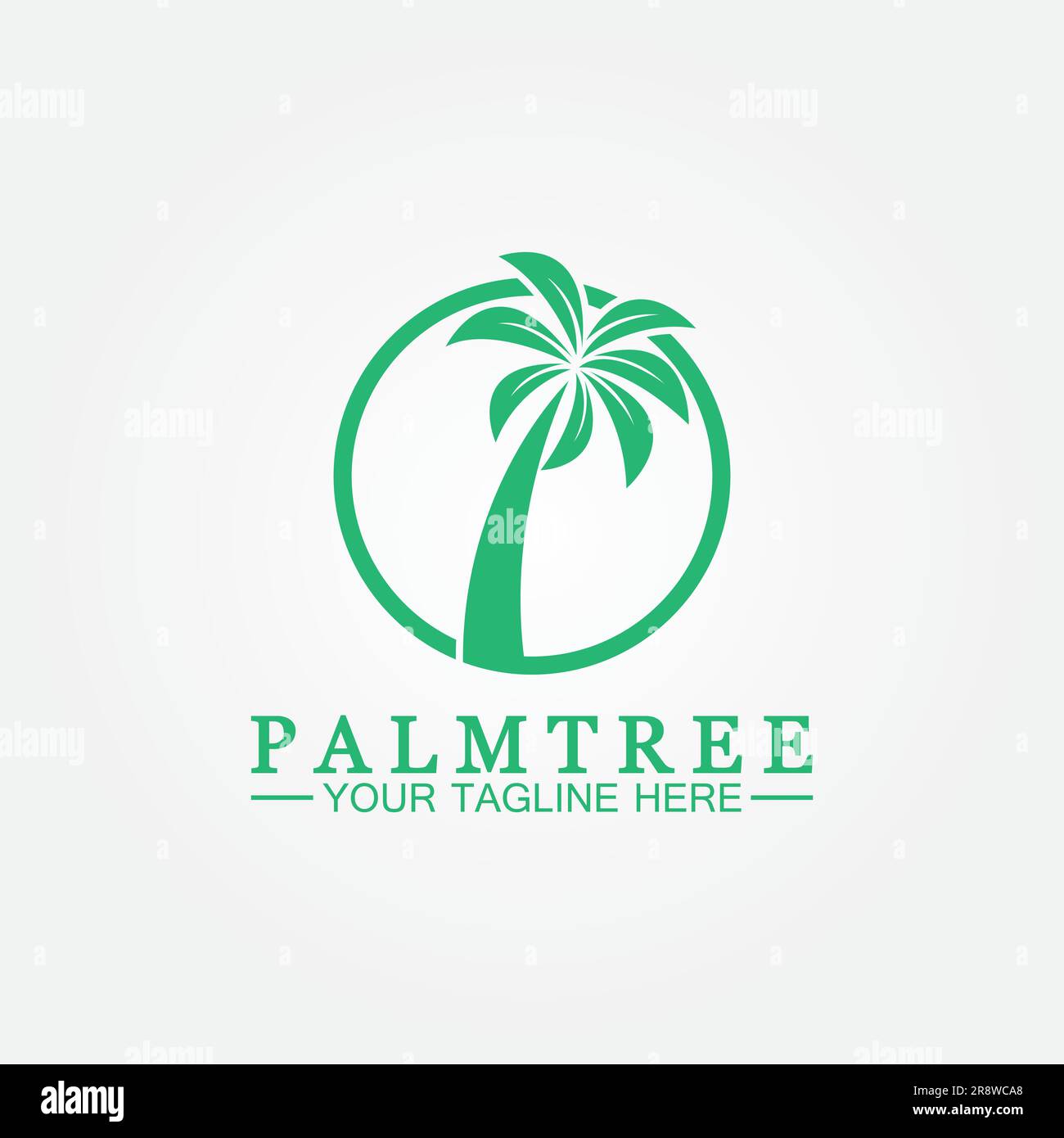 Palm tree summer logo template vector illustration Stock Vector