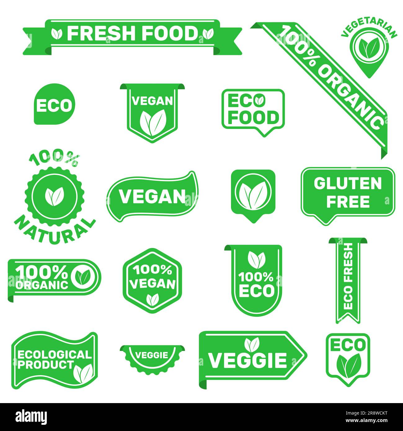 Flat farm fresh labels Stock Vector Images - Alamy