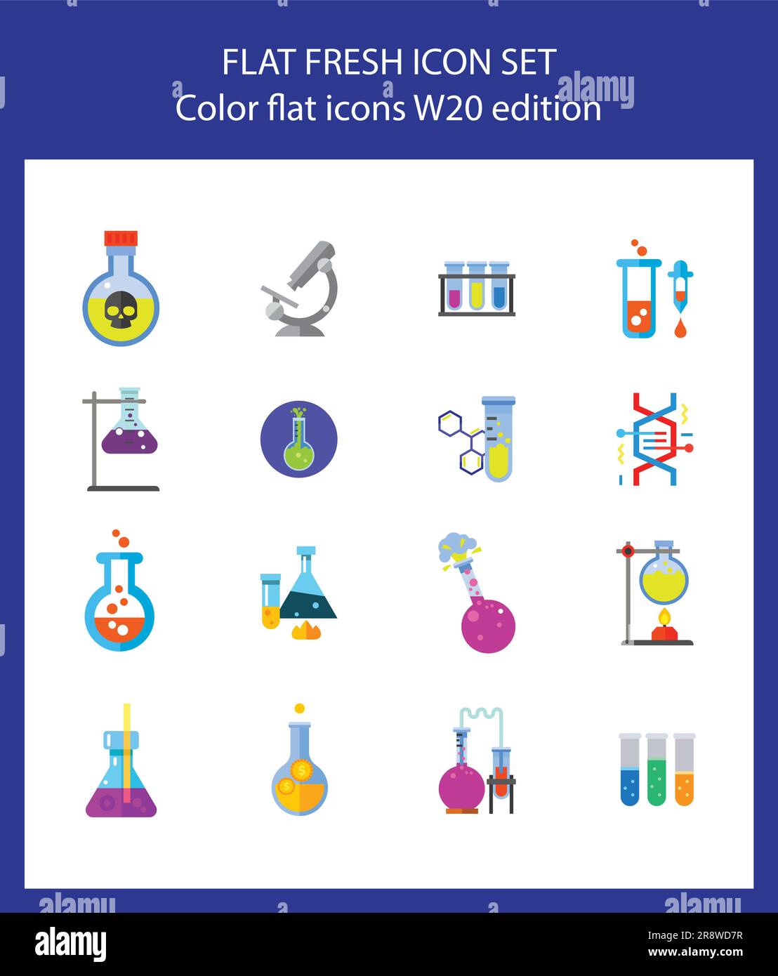 Chemical laboratory icon set Stock Vector Image & Art - Alamy