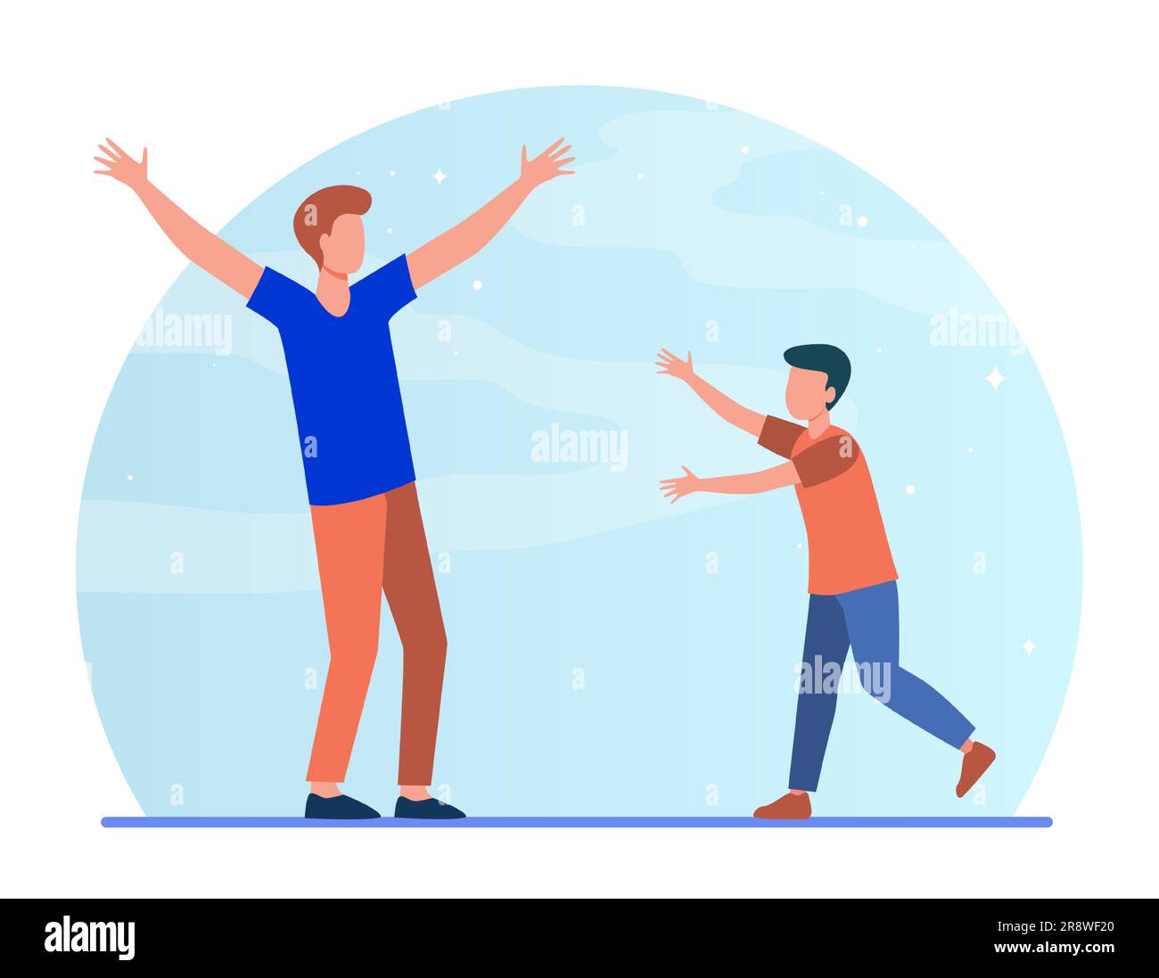 Dad and son meeting after separation Stock Vector Image & Art Alamy