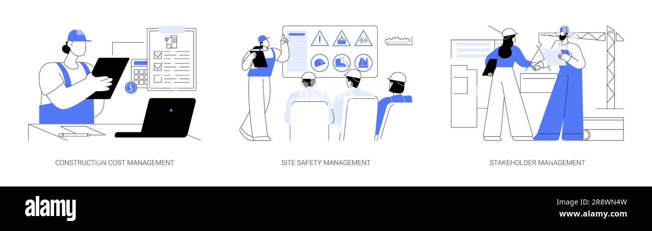Construction management abstract concept vector illustrations Stock ...