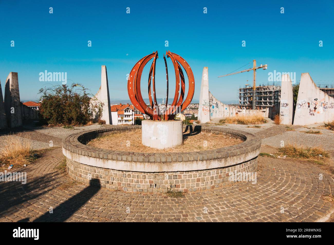 Partisan Martyrs Cemetery, a monument built in 1961 in the suburb of Velanija, Pristina, Kosovo to commemorate local fallen soldiers in World War II Stock Photo