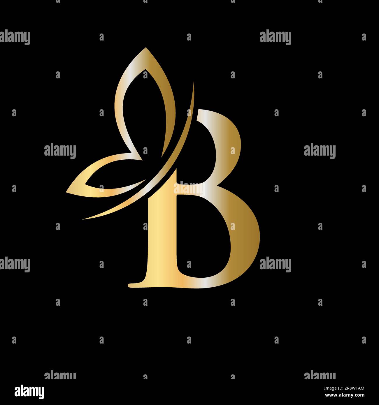 Letter B Butterfly Logo Concept For Luxury, Beauty, Spa and Fashion ...